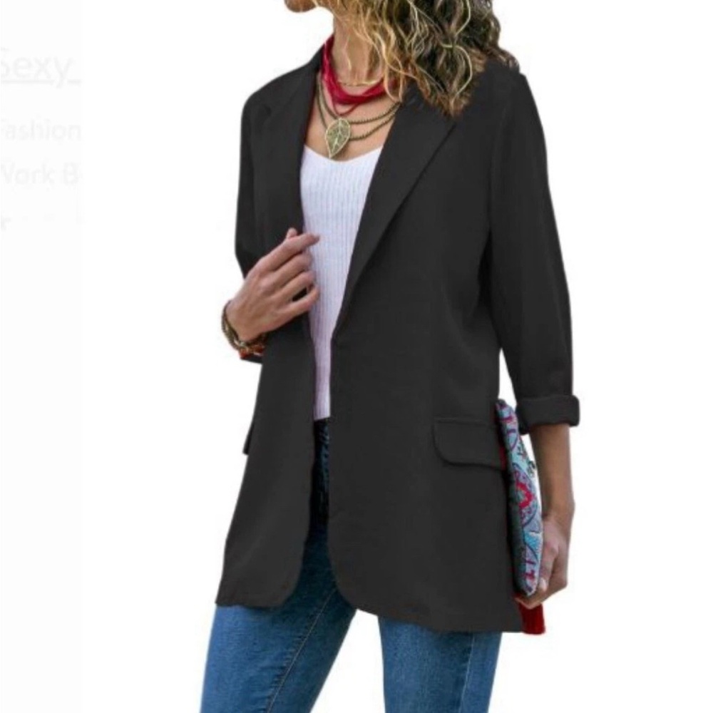 Time and Tru Women's Classic Black Blazer jacket size medium